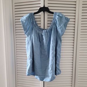 Lane Bryant size 22/24 soft denim off shoulder shirt
